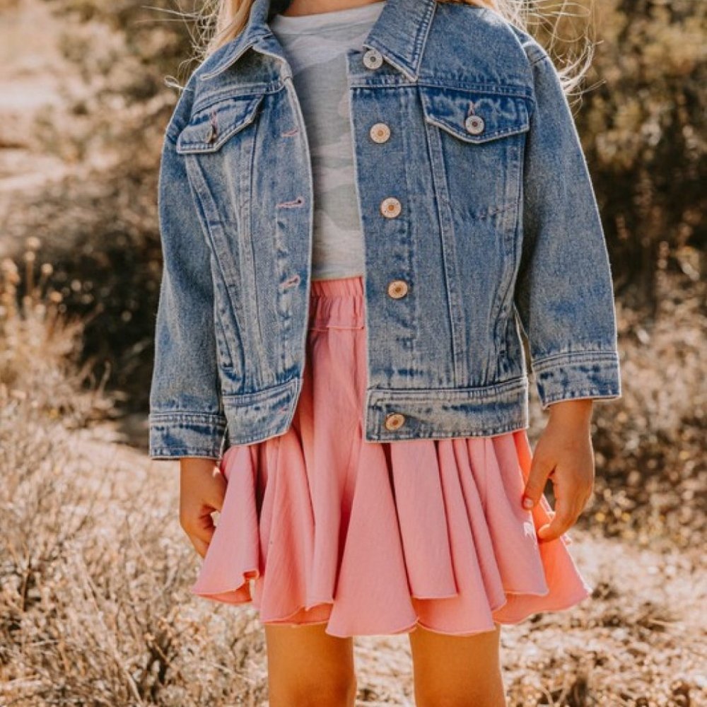 ODDI Girls Denim Jacket Heart